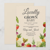 Lokaal Geteelde Boerenmarkt Koppel Baby Shower Kaart (Voorkant / Achterkant)