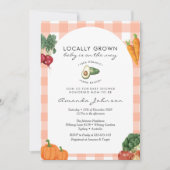 Lokaal geteelde boerenmarkt rustiek baby shower kaart (Voorkant)