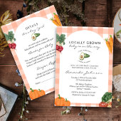 Lokaal geteelde boerenmarkt rustiek baby shower kaart