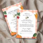 Lokaal geteelde boerenmarkt rustiek baby shower kaart