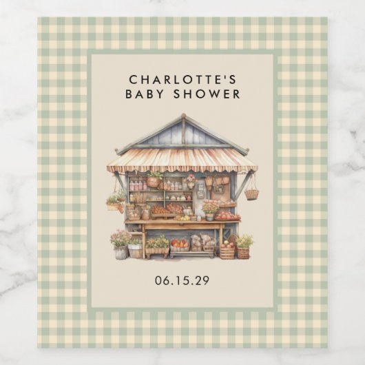 Lokaal geteelde Boerenmarkt Wijnfles Wijn Etiket (Enkel label)