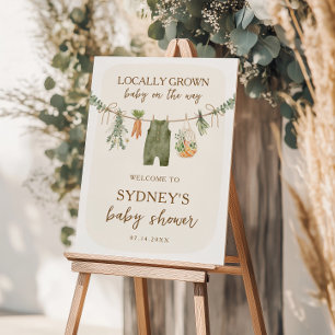 Lokaal geteelde Boer's Market Baby shower Welkom Poster