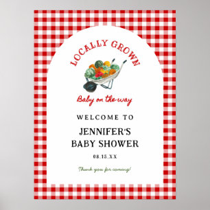 Lokaal geteelde Boer's Market Baby shower Welkom Poster