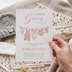 Lokaal Geteelde Boho Waslijn Baby Meisje Shower Kaart