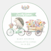 Lokaal geteelde egel Baby shower Cupcake Sticker (Voorkant)