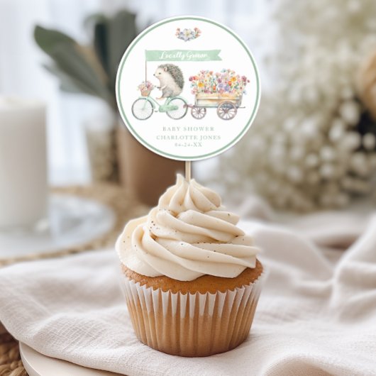 Lokaal geteelde egel Baby shower Cupcake Sticker