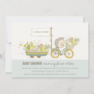Lokaal geteelde egel-Baby shower uitnodigen Bedankkaart