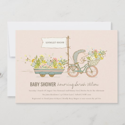 Lokaal geteelde egel-Baby shower uitnodigen Bedankkaart (Voorkant)