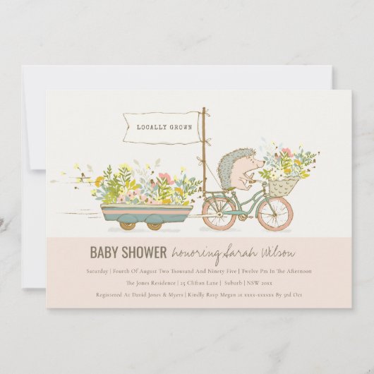 Lokaal geteelde egel-Baby shower uitnodigen Bedankkaart (Voorkant)