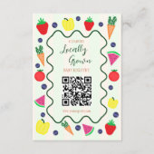 Lokaal geteelde Farmer's Market Baby shower Regist Informatiekaartje (Voorkant)