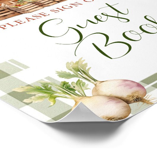 Lokaal geteelde Fresh Market Baby shower Guest Boo Poster (Hoek)