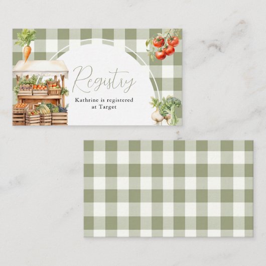 Lokaal geteelde Fresh Market Registry Kaart Gingha (Voorkant / Achterkant)