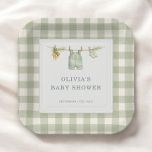 Lokaal Geteelde Gingham Saliegroene Baby Shower 