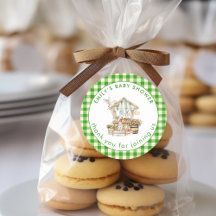 Lokaal geteelde Green Gingham Bedankt Baby shower