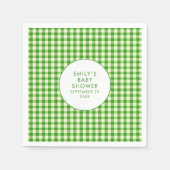 Lokaal geteelde Green Gingham naam Baby shower Servet (Voorkant)