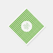 Lokaal geteelde Green Gingham naam Baby shower Servet (Hoek)