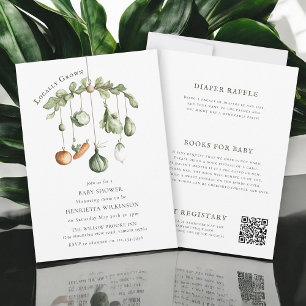 Lokaal Geteelde Groene Baby Shower met Groenten Kaart