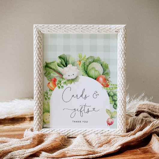 Lokaal geteelde groentekaarten en geschenkbordje poster