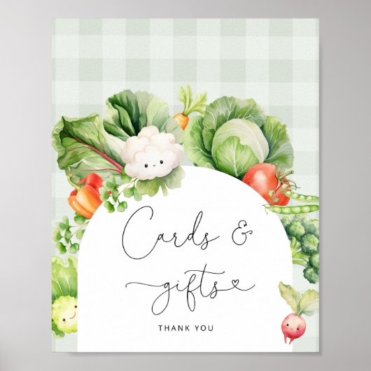 Lokaal geteelde groentekaarten en geschenkbordje poster (Voorkant)