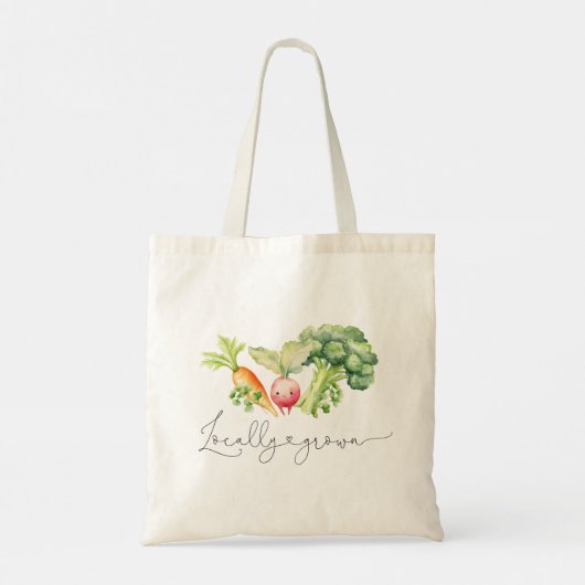 Lokaal geteelde groentekwekers markt tote bag (Achterkant)