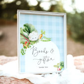 Lokaal geteelde groenten blauwe boeken en geschenk poster