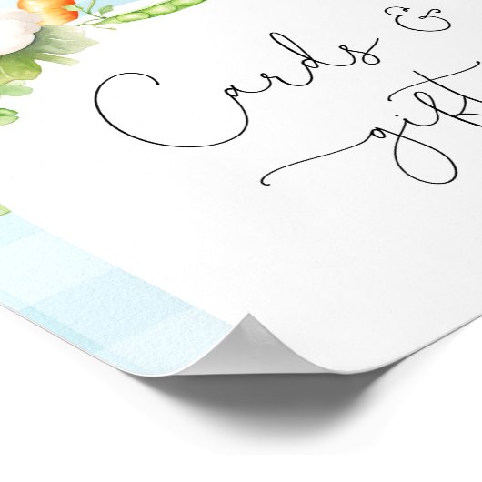 Lokaal geteelde groenten blauwe kaarten en geschen poster (Hoek)