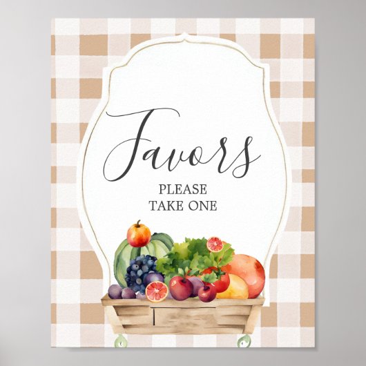 Lokaal Geteelde Groenten Boer Baby Shower Favor Poster (Voorkant)