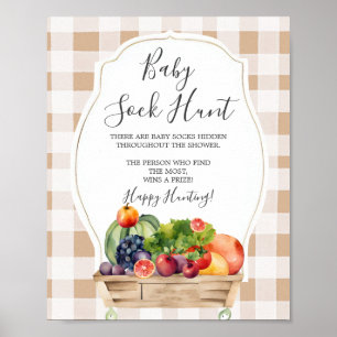 Lokaal geteelde groenten boer Baby Sock Hunt Poster