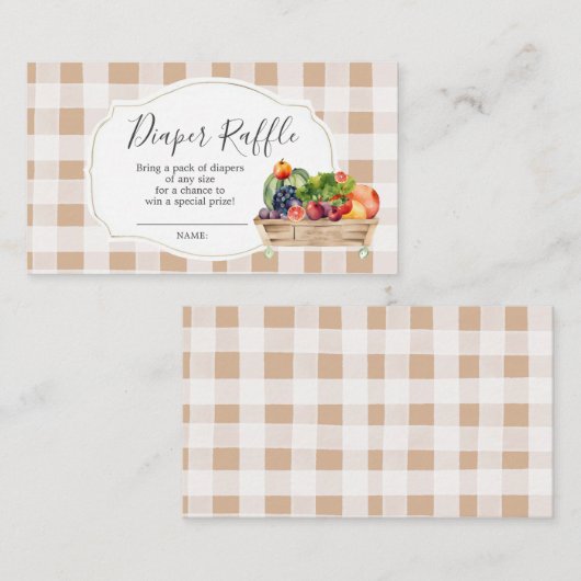 Lokaal geteelde groenten Boer Markt Luier Raffle Informatiekaartje (Voorkant / Achterkant)