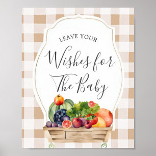 Lokaal geteelde groenten boer wenst voor Baby Poster