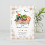 Lokaal geteelde groenten boeren markt Baby shower Kaart (Staand voorkant)