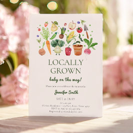 Lokaal geteelde groenten boeren markt Baby shower Kaart