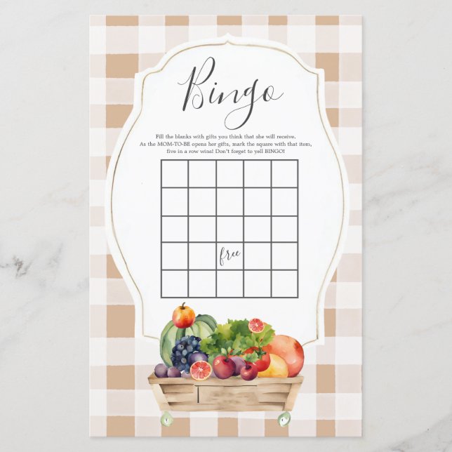 Lokaal geteelde groenten boeren markt bingo games (Voorkant)