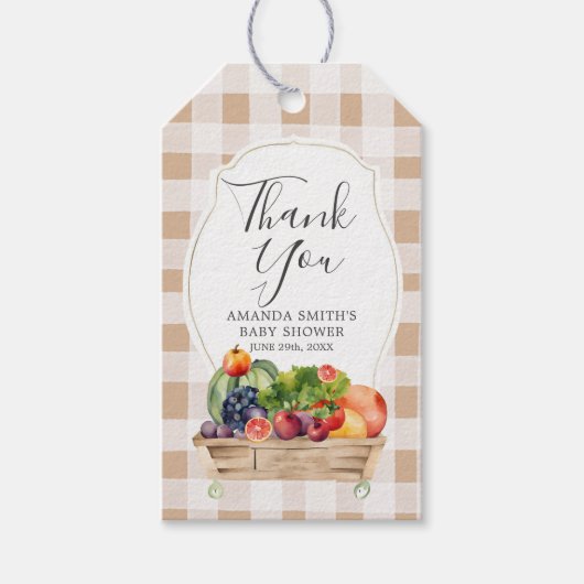 Lokaal geteelde groenten boeren markt dank u cadeaulabel (Voorkant)