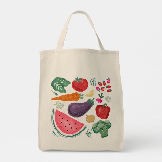 Lokaal geteelde groenten en fruit Grocery Bag Tote Bag (Achterkant)