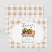 Lokaal geteelde groenten Farmer Market Baby shower Bedankkaart (Voorkant / Achterkant)