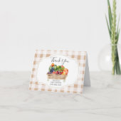 Lokaal geteelde groenten Farmer Market Baby shower Bedankkaart (Voorkant)