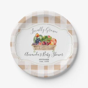 Lokaal geteelde groenten Farmer Market Baby shower Papieren Bordje