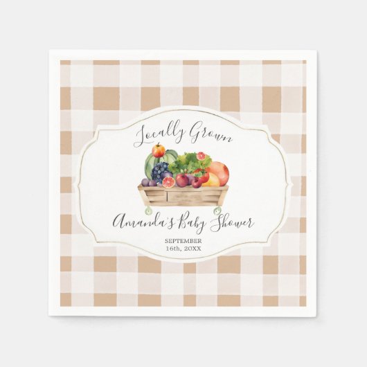 Lokaal geteelde groenten Farmer Market Baby shower Servet (Voorkant)