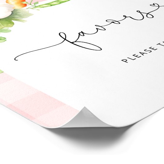 Lokaal geteelde groenten roze baby shower Favors Poster (Hoek)