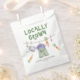 Lokaal geteelde groenten waterverf baby shower bedankzakje