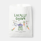 Lokaal geteelde groenten waterverf baby shower bedankzakje (Voorkant)