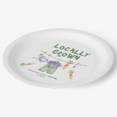 Lokaal geteelde groenten waterverf baby shower papieren bordje (Gekanteld)