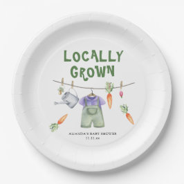 Lokaal geteelde groenten waterverf baby shower papieren bordje
