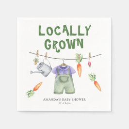 Lokaal geteelde groenten waterverf baby shower servet