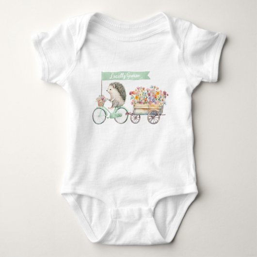 Lokaal geteelde Hedgehog Baby Bodysuit - Groen (Voorkant)