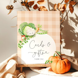 Lokaal geteelde herfst groenten kaarten en geschen poster