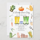 Lokaal geteelde Herfst Groenten Tuin Jongen Baby Kaart (Voorkant)