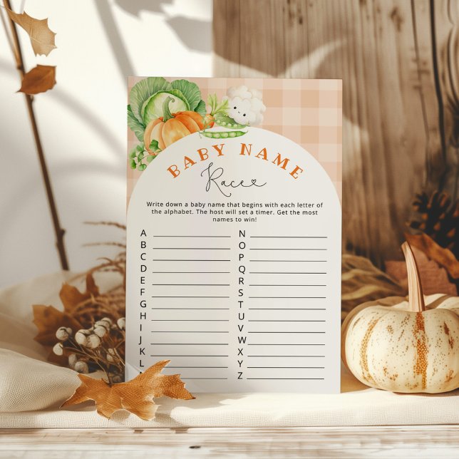 Lokaal geteelde Herfst pompoen Baby naam race spel (Creator heeft geüpload)