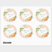 Lokaal geteelde Herfst pompoen baby shower dank u Ronde Sticker (Vel)